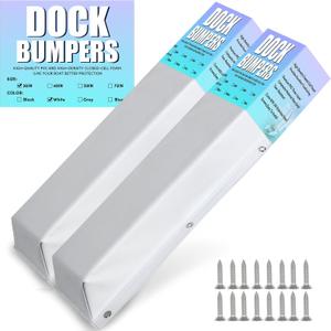 WTMORE Boat Dock Bumpers, 36" Dock Bumpers Dock Edge, Dock Fenders Bumpers, Boat Dock Bumper Guards for Dock Edge, Piling, Horizontal Deck, Vertical Poles, or Pier Fenders, White (2 Pack)