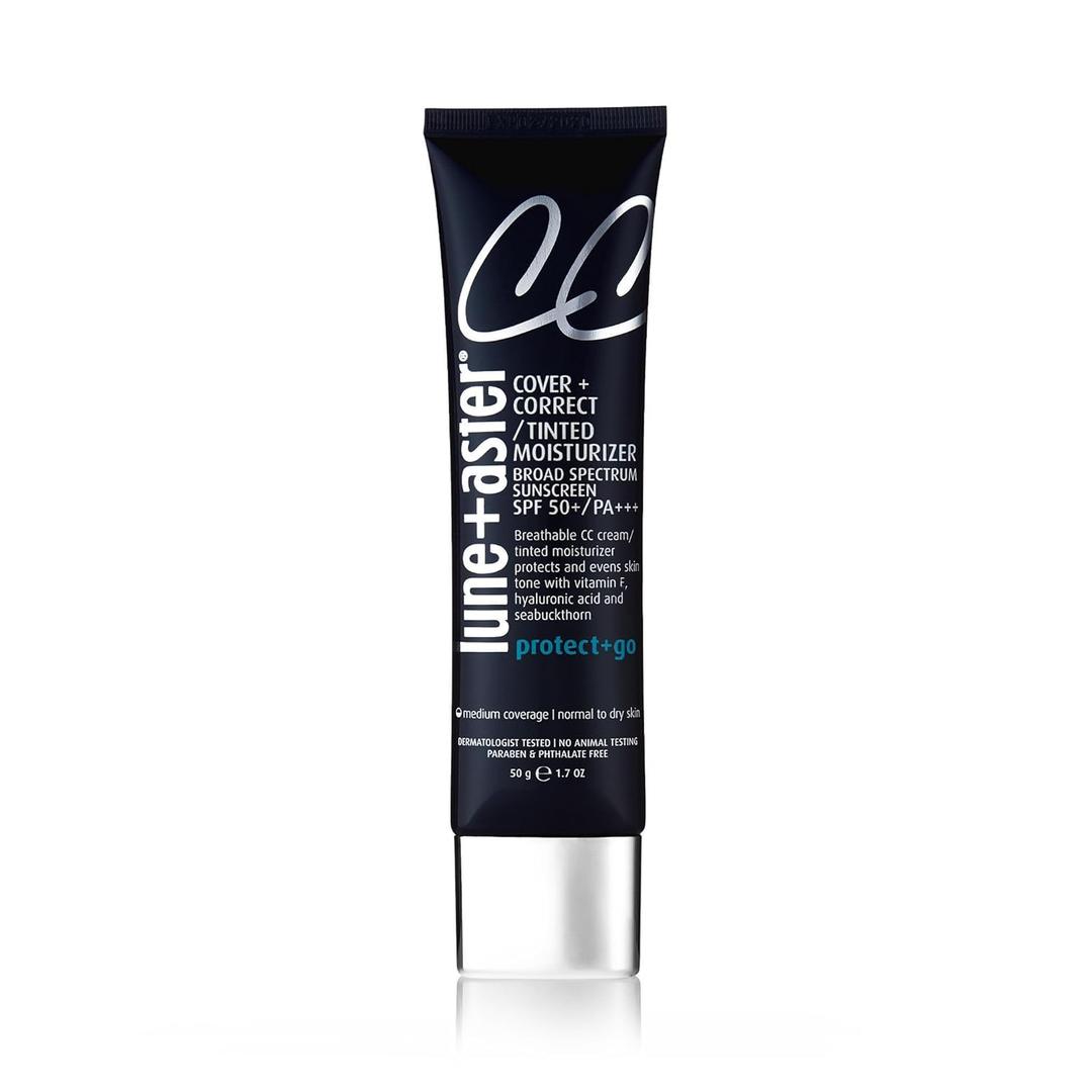 Lune+Aster CC Cream Broad Spectrum SPF 50 | Medium Coverage, Color Correcting Cream For A Dewy Glow