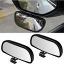 Mandark 2PCS Car Blind Spot Mirror, Rectangle HD Glass Convex Vehicle Rearview Mirror, Wide Angle Adjustible Auto Exterior Blindspot Side View Mirror, Universal for SUV, Sedan, Truck (Black)