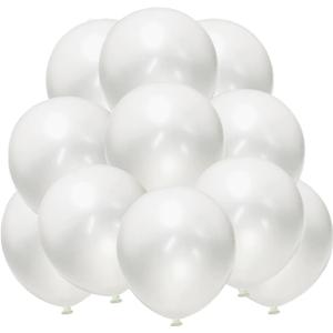 Pearl White Balloons 12 Inch 50PCS Matte Round Pearlized Latex for Wedding Birthday Christmas Baby Shower Anniversary Backdrop Theme Party Arch Decorations