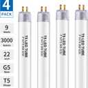 22 Inch F14T5/WW LED Replacement Bulbs, Warm White 3000K, T5 LED 9 Watt Replace Fluorescent Bulb with LED, Replacement Tube for Counter and Cabinet Fixture, 4 Pack