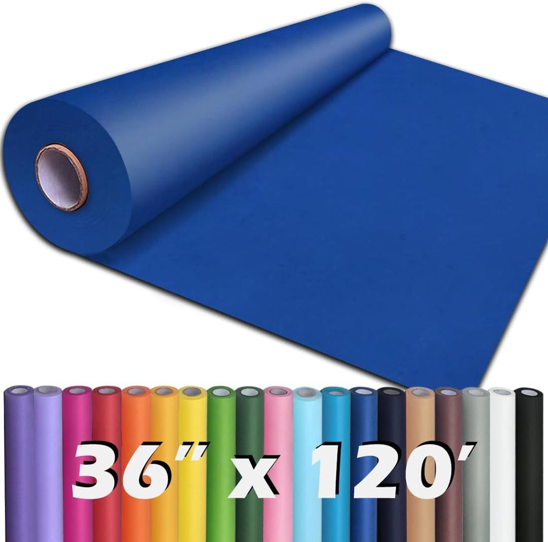 PerkHomy 36" x 1,440" (120') Blue Kraft Paper Roll for Craft Bulletin Board Paper Art Table Covering Crafting Gift Wrapping Bouquet Packing Parcel 80GSM 55LB (Blue, 36" x 120')