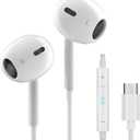 USB C Wired Headphones for iPhone 16/15, Wired Earbuds with Microphone & Volume Control, Ultra Clear Calls, HiFi Stereo