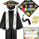 Romart Kindergarten Graduation Cap and Gown Set, Kids Toddler Pre-k Graduation Outfit 2026 with Sash Diploma Certificate Gift