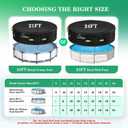 UIRWAY 21 Ft Round Pool Cover with Reflective Strips, Swimming Pool Cover for Above Ground Pools, Solar Cover Including Rope Tie and Luminous Ground Nails, PU Tarp Snug Fit for UV Protected
