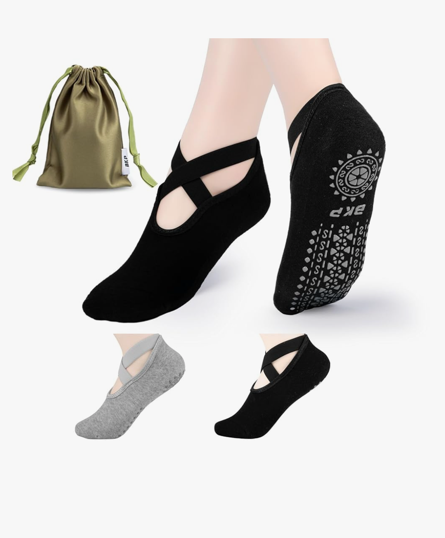 BKP Yoga Socks For Women,Non slip Grip Pilates Socks Suitable For Ballet,Plasticity,Dance,Home,Training