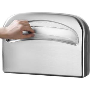 Toilet Seat Cover Dispenser Wall Mount Commercial, Half Fold Toilet Seat Cover Dispenser, 304 Stainless Steel, 16-Inch