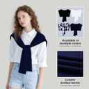 Shawl Wraps for Women Knotted Shawls Travel Casual Scarf Cape Shoulder Tops Fashion (Dark Blue)