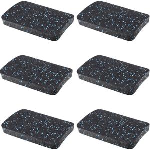 Heavy Duty Treadmill Mat Pads - 6 PCS 0.55" Ultra-Dense Rubber Anti-Vibration Pads - Professional Grade Floor Protection for Large Machines and High-Impact Use