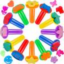 12Pcs Paint Stamps for Kids, Sponge Brushes for Painting, EVA Foam Stamps for Early Learning Finger Paint Drawing Crafts and DIY