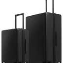 LEVEL8 Luggage Sets 2 Piece, 20/28 inch Hardshell Suitcases Sets, Lightweight Luminous Textured Hardside with Spinner Wheels, Tsa Lock, 2-Piece Set (20/28), Black