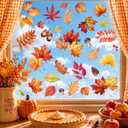 4 x 102 PCS Fall Window Clings Decor Autumn Thanksgiving Decorations Stickers, Regular