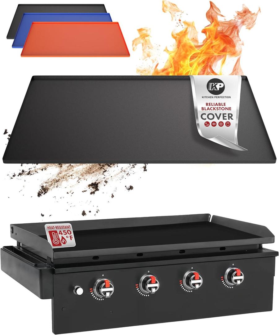 KITCHEN PERFECTION 36" Premium Silicone Griddle Cover Mat for Blackstone Griddle 36 Inch - Hermetic Protection from Rust & Debris All Year, Fits All Blackstone 36 Inch Models - Food Grade Silicone
