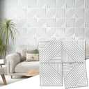 Art3d 33-Pack 3D Wall Panels for Interior Wall Decor, Textured Accent Walls Paneling for Living Room, Bedroom, TV Background, 12"x12" White