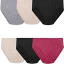 Fruit of the Loom womens Seamless Panties Briefs, Hi Cut - Assorted Colors, 8 US, (Pack of 6)