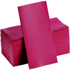 Fuchsia Napkins | Linen Feel Guest Disposable Cloth Like Paper Lunch Napkins | Hand Towels | Soft, Absorbent, Paper Hand Napkins for Kitchen, Bathroom, Parties, Weddings, Dinners Or Events | 50 Pack (Magenta)