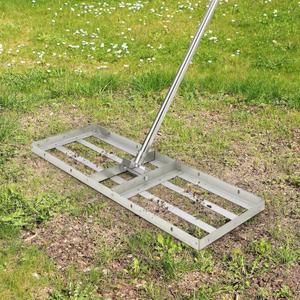 6FT 30"10" Lawn Leveling Rake, Heavy-Duty Handheld Grass Leveler, Steel Construction, 180 Adjustable Rotation, Topdressing Spreader Tool for Gardens, Backyards, Golf Courses, Farms, and Pastures
