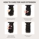 20 Inches Hair Extensions Clip ins, 4Pcs Clip in Hair Extensions, Synthetic Curly Hair Extension Clip in Human Hair (Color: Black with a Hint of Brown Gloss)
