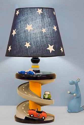 HERBESTBAY Table Lamp, Adorable 14 Inch Racing Road Style Kids Desk Lamp, Car Bedside Lamp Ideal for Children's Bedroom Decor, Includes LED Bulb, speed track, HBLFL905
