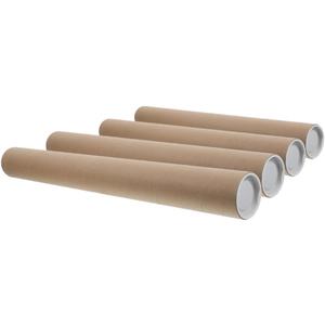 STOBOK 4pcs Heavy-duty Kraft Paperboard Mailing Tube Round Cardboard Shipping Tube Secure Caps for Art Blueprints