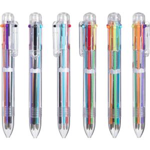 favide 22 Pack 0.5mm 6-in-1 Multicolor Ballpoint Pen,6-Color Retractable Ballpoint Pens for Office School Supplies Students Children Gift,Kids Party Favors