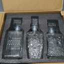 Whiskey Decanter Set of 3 Glass Liquor Decanters, Alcohol Bottles with Airtight Decanter for Tequila, Vodka and Brandy Unique Whiskey presents for Man, Dad, Husband and Home Bar Decor (28oz*2, 31oz*1)