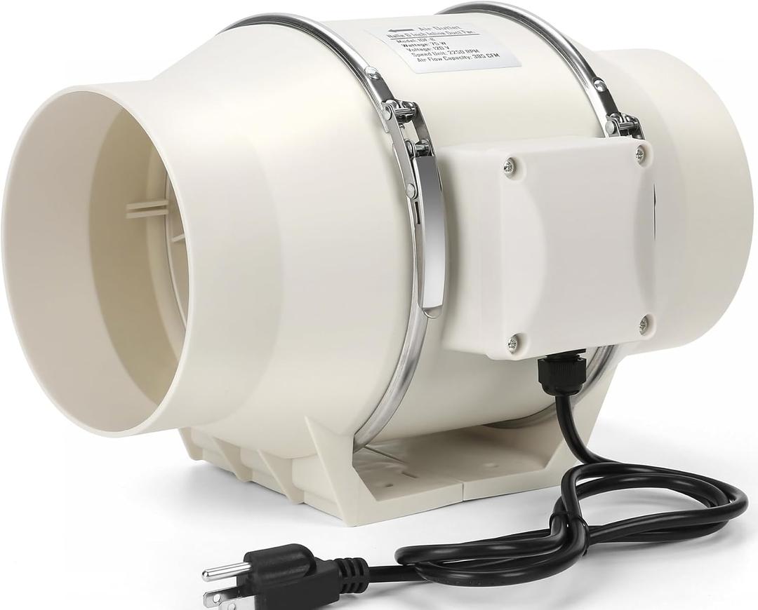 Nalle 4 Inch Inline Duct Fan Radon Fan 50W 280 CFM Ventilation Exhaust Blower Fans Efficient Quiet Copper Motor for Ducting Vents Bathroom Kitchen Grow Tents Hydroponics