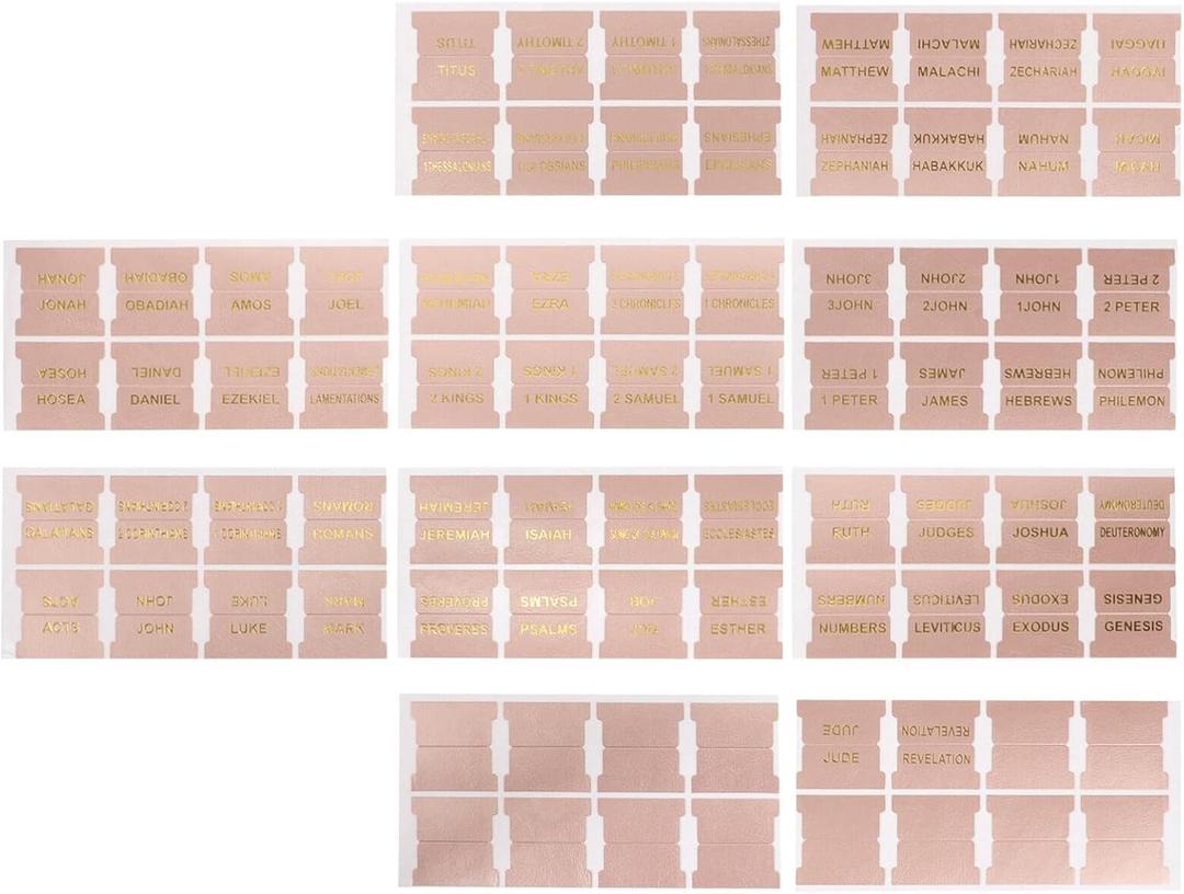1set Bible Index Tabs Decorative Leather Bible Tabs for Study Efficient Navigation Index Blank Dividers for Quick Reference (Pink)