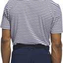 adidas Golf Men's Ultimate365 Stripe Polo Shirt, White/Collegiate Navy, Medium