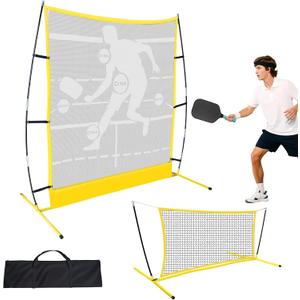 Pickleball Practice Rebounder Net: Pickleball Rebounder and 6FT Mini Pickle Ball Net for Outdoor Driveway Backyard and Indoor Garage