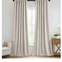 MIULEE  Curtains 108 Inch Long 2 Panels Set for Bedroom, Thick Luxury Faux Linen Black Out Curtain Room Darkening Back Tab Pleat Window Textured Drapes with Hooks for Living Room, Beige