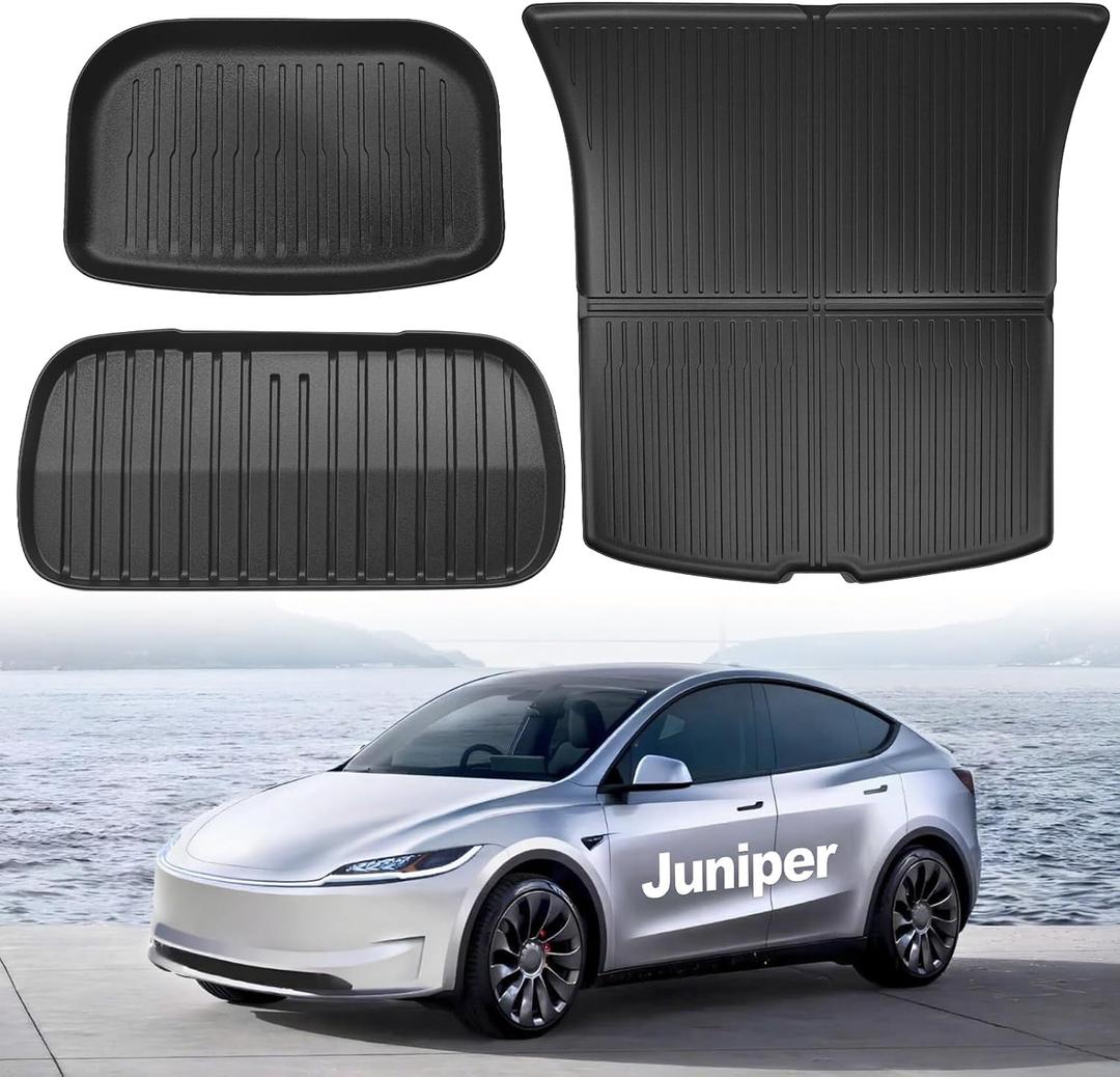 Cargo Liner Fit for 2025 2026 Model Y Juniper 5 Seats,Front and Rear Frunk Trunk Tray Mats,All Weather Protection TPE, Anti-Slip Trunk Mats Fit for 2025 2026 Model Y Juniper Accessories