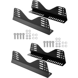 Side Mount Brackets for Bucket Race Seats: Universal Racing Seat Bracket (Black Set of 2)