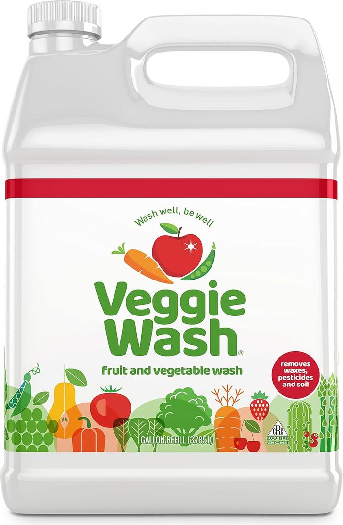 Veggie Wash Fruit & Vegetable Wash, Produce Wash and Cleaner Bundle Pack - 16 oz. Spray and 1 Gallon Refill