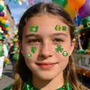 4 x 88Pcs St Patricks Day Temporary Tattoos Adult Shamrock Face Stickers Woman Irish Temporary Tattoo Stickers for Body St Pattys Accessories Irish Party Decor(clover88)