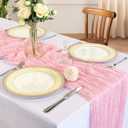 4 Pack 10FT Pink Cheesecloth Table Runner 120 Inch Long Gauze Rustic Boho Spring Cheese Cloth Table Runner Sheer Fabric Decorations for Holiday Party Wedding Banquet Bridal Baby Shower Dcor
