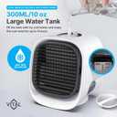 Vital Breeze Portable AC Evaporative Air Cooler Vital Breeze Portable Air Conditioner portable 300 mL Water Tank, < 40 dB Quiet, 3 Fan Speeds, Washable Filter, Color-Cycle Night-Light Bedroom Mini AC, 6 x 5.5 x 6.4 inches