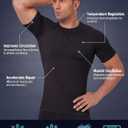 TELALEO 6 Pack Men's Compression Shirt Short Sleeve Athletic Baselayer Sports T Shirts Workout Tops for Men Black White (Blue, L)