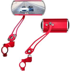 Bike Mirrors Handlebar Rearview Mirror, Bicycle Mirrors for Handlebars 2 pack, Bike Mirrors for Handlebar for Electric Bike, Mountain Bike, and Fixed Gear Bike (Red)