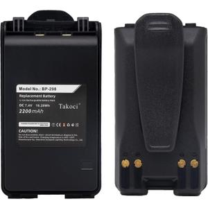 (2Pcs) Replacement Battery for BP-298 IC-V86 IC-V80 IC-T70A IC-T70E IC-F30 Radio 2200mAh 7.2V (2Pcs) Replacement Battery for BP-298 IC-V86 IC-V80 IC-T70A IC-T70E IC-F30 Radio 2200mAh 7.2V