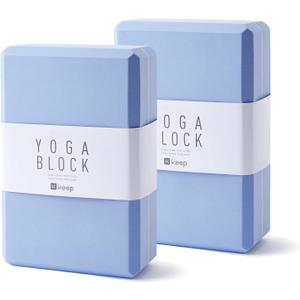 KEEP Yoga Block, High-Density EVA Foam 2 Pack Yoga Block with Non-Slip Textured Surface, Supportive, Lightweight - Ideal for Yoga