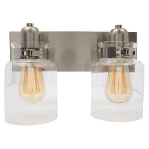 Wood Grip Bathroom Vanity Light Fixture - Bath Interior Lighting (Brushed Nickel, 2 - Lights)