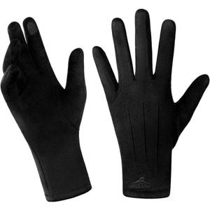 Achiou Women Winter Touchscreen Gloves Soft Comfortable Thermal Elastic Stretch Texting Glove for Traveling, Cycling, Running (Medium, Black)