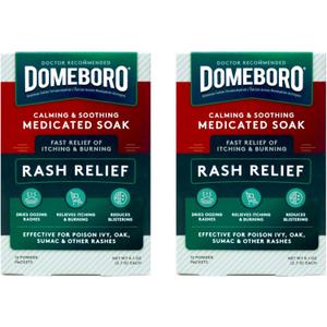 Domeboro Medicated Soak Rash Relief (Burow?s Solution), 12 Powder Packets (Pack of 2)