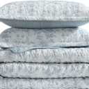Laura Ashley - Soft & Lightweight Queen Quilt with Matching Shams