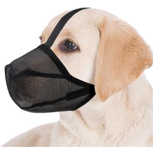 Dog Muzzle, Soft Mesh Covered Muzzles for Small, Medium, Large and X-Large Dogs, Muzzle with Adjustable Straps, Prevent Barking, Biting, and Accidental Ingestion (Black, X-Small)