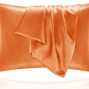 Satin Pillowcase for Hair and Skin, Super Soft and Cooling Similar to Silk Pillow Cases 2 Pack with Envelope Closure, Gift for Women Men(20"x26" Standard Size, Burnt Orange)
