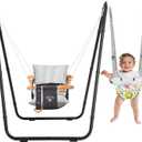 2-in-1 Baby Bouncer Jumper & Toddler Swing, Outdoor/Indoor Baby Swing with 5-Point Safety Harness, Space-Saving Design, Stable and Secure Jumper for Baby