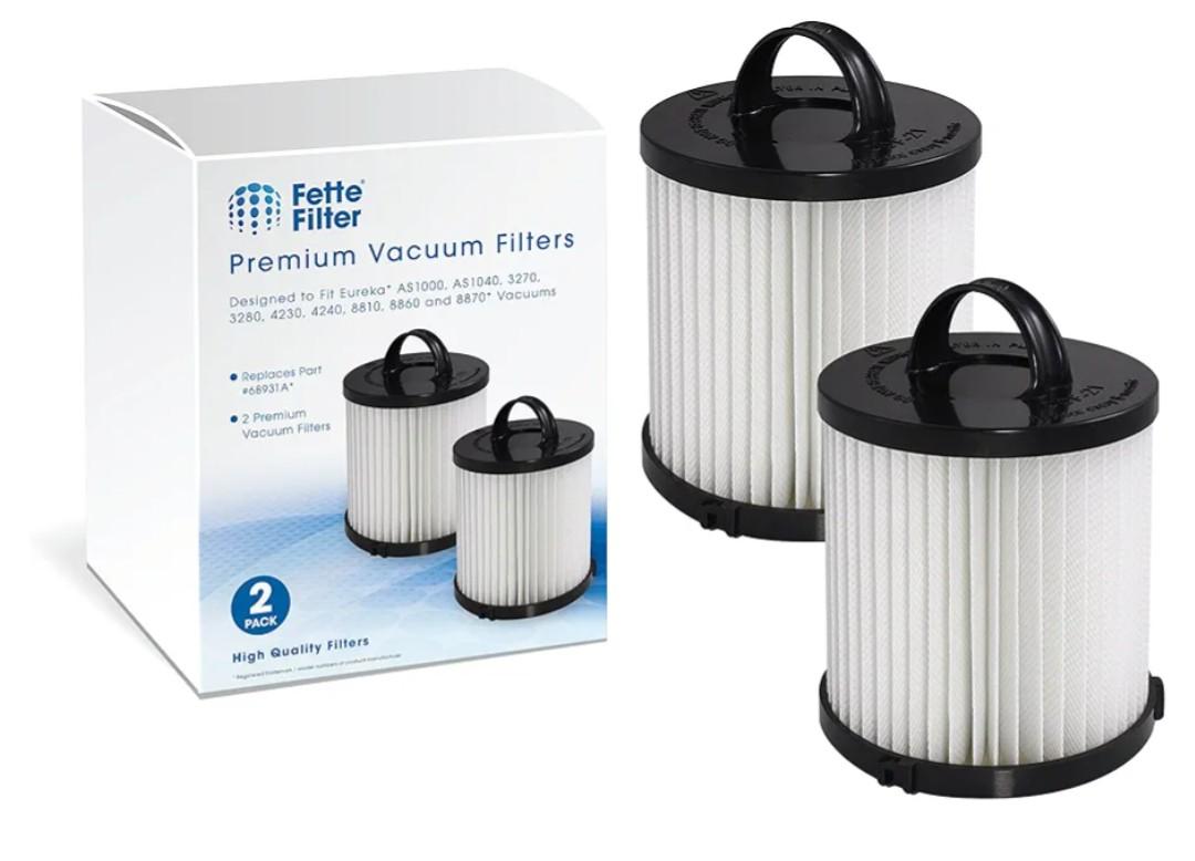 Fette Filter - 2 Pack Filters for Eureka DCF-21 (DCF21) Premium Hepa Filter Compare to Eureka Part Nos. 67821, 68931, 68931A, EF91 Fits Eureka/Sanitaire AirSpeed Bagless Vacuums