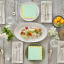 2 x LIYH 200Pcs Green Napkins Cocktail Napkins 2 Ply Paper Disposable Floral Party Napkins Gold Scalloped Edges Table Cloths for Bridal Shower Birthday Party Christmas New Year